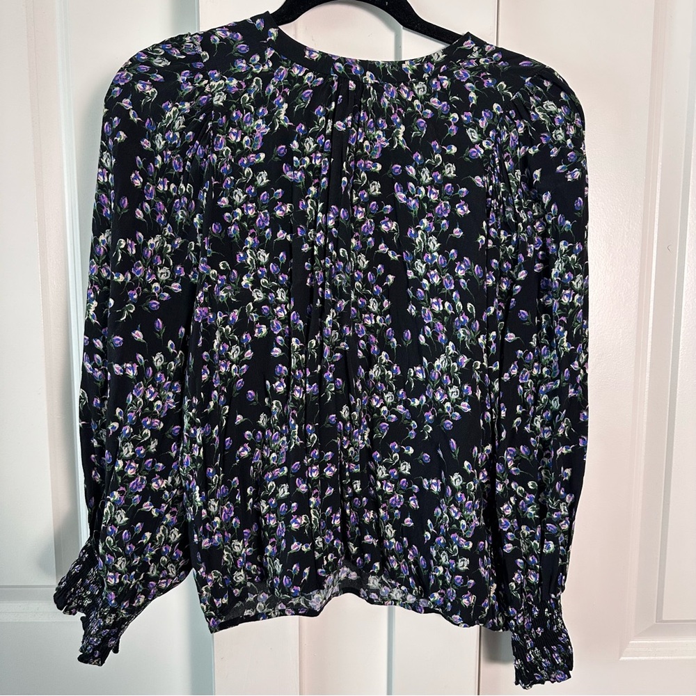 Mango Matching Set! XS/S Maxi Skirt + Blouse- Black Tiered- Purple Floral Print - Picture 4 of 14